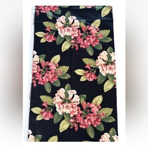Kingsway “WOW” Pink Floral Black Cotton Drapery Upholstery Fabric 2 Yards